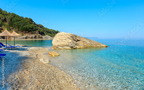 Summer morning Pulebardha beach (Albania). photo