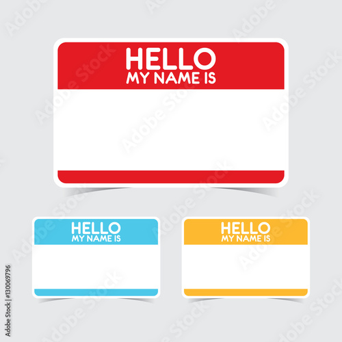 Blank Hello My Name Is Name Tag Stickers