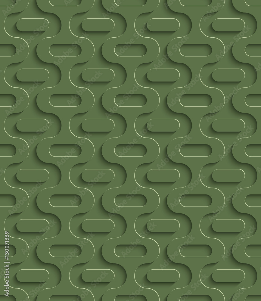 3D Seamless Pattern in Kale Color. 3D Seamless Pattern in Kale Color.