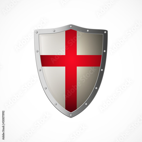 Vector crusaders shield, isolated on white