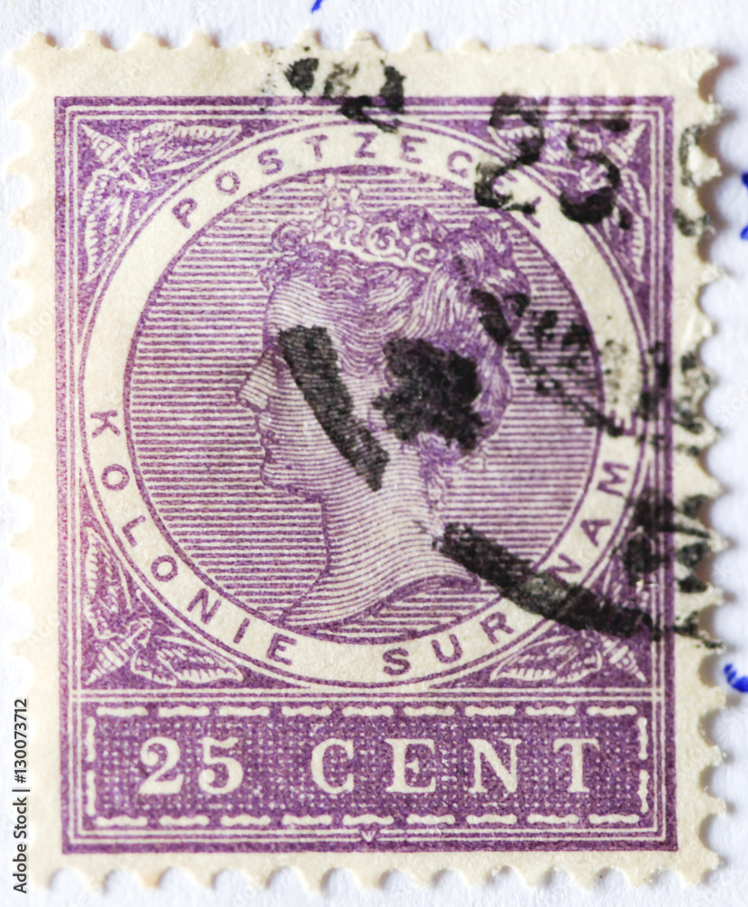 Old Dutch postage stamp for Surinam