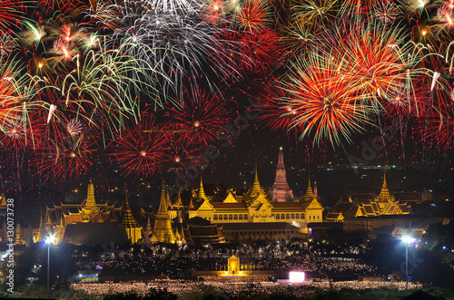 Grand Palace with fireworks. © 24Novembers