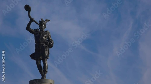 Trumpeter Sculpture in Stockholm. Sweden.  4K.
 photo