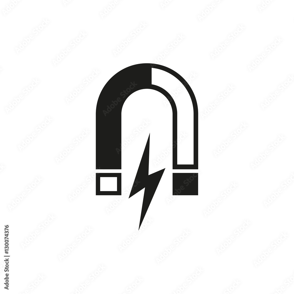 Magnet icon. Magnetic and attract, physics symbol. Flat design. Stock - Vector illustration Magnet icon. Magnetic and attract, physics symbol. Flat design. Stock - Vector illustration