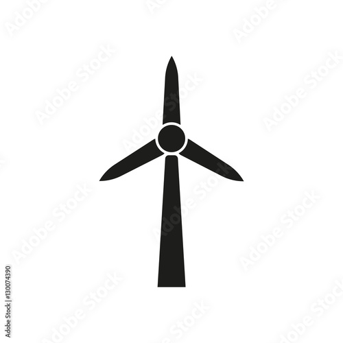 Windmill icon. Power and renewable, generator, ecology symbol. Flat design. Stock - Vector illustration