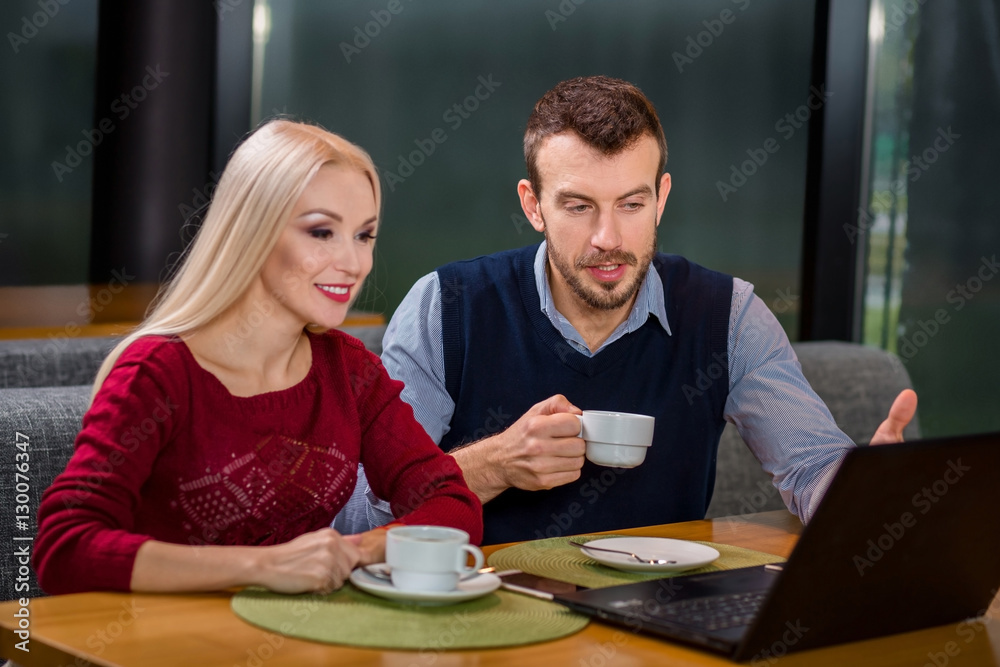 woman and man on business lunch woman and man on business lunch