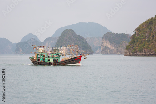 A local boat in Halong Bay, Vietnam