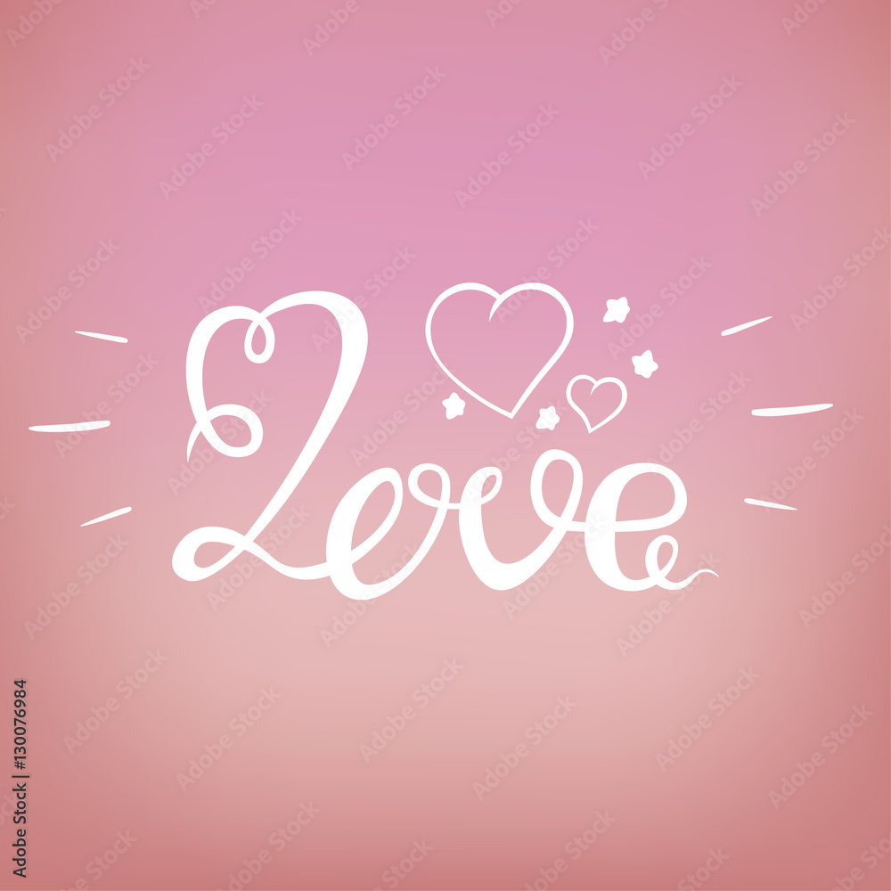 love design over pink background vector illustration