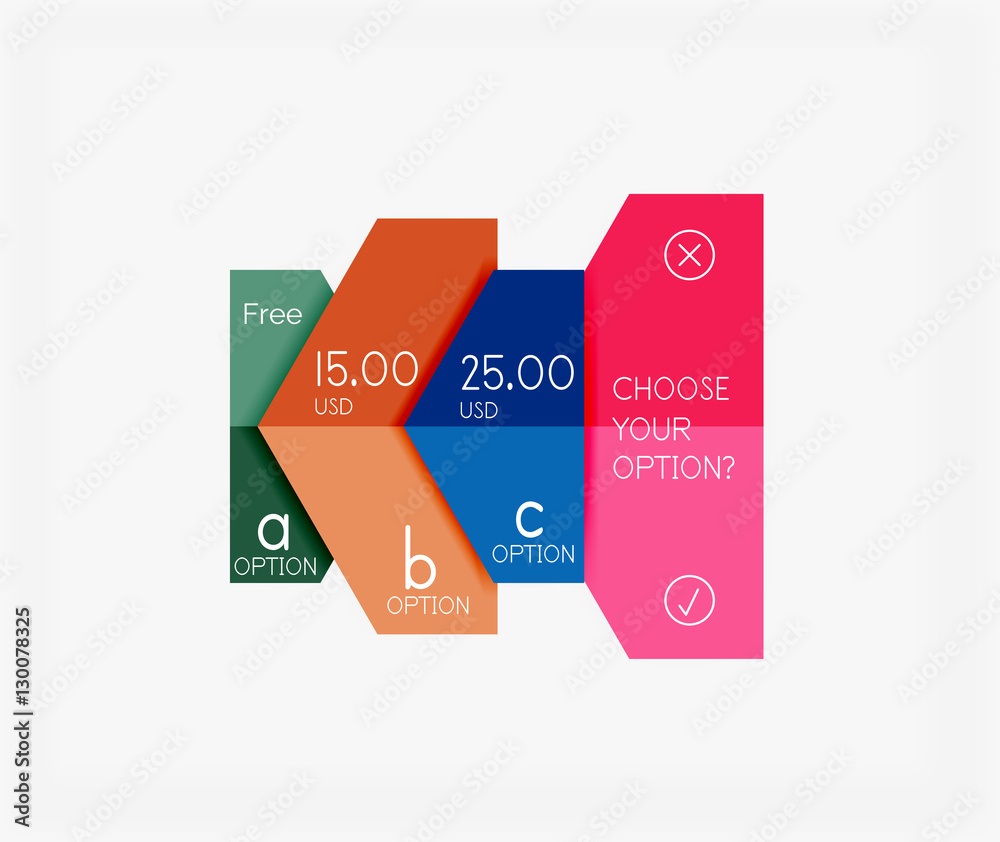 Paper infographic banners and stickers Paper infographic banners and stickers