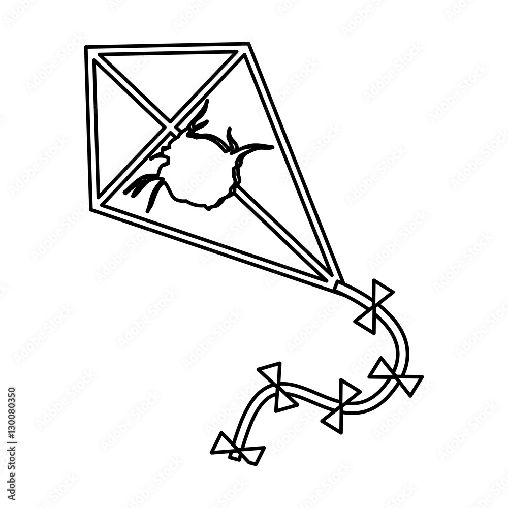 Kite toy icon. Game season wind fun sky theme. Isolated design. Vector illustration Kite toy icon. Game season wind fun sky theme. Isolated design. Vector illustration