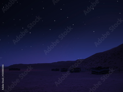 Starry sky at desert camp in Wahiba desert, Oman