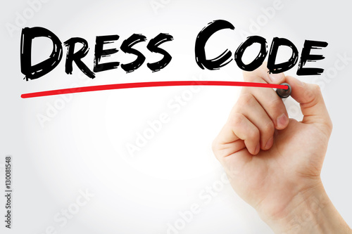 Hand writing Dress code with marker, concept background