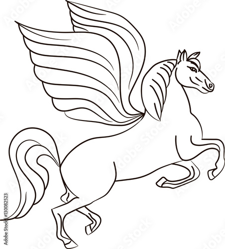 Silhouette of a horse with wings - Pegasus
