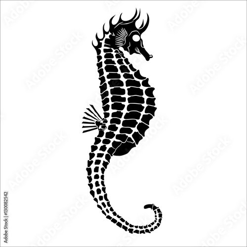 Vector image of a seahorse
