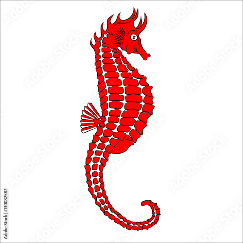 Vector image of a seahorse