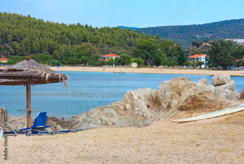 Summer morning beach (Chalkidiki, Greece). photo