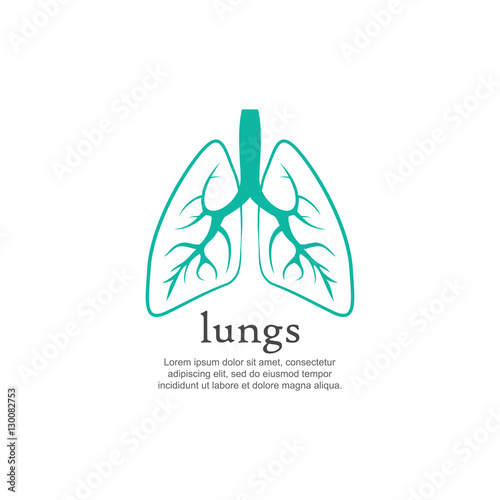 Human lungs logo design vector template