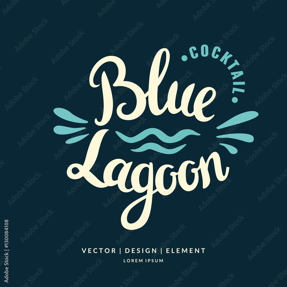 Modern hand drawn lettering label for cocktail.