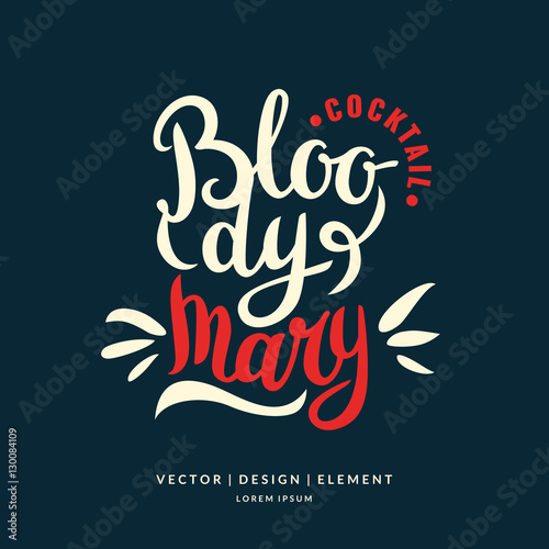 Modern hand drawn lettering label for cocktail.