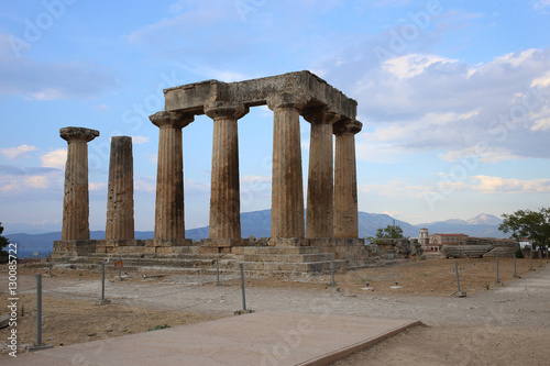 Ruins of Apollo temple in Corinth, Greece
