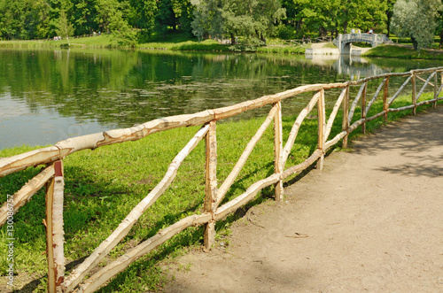 A fence of birch wood.