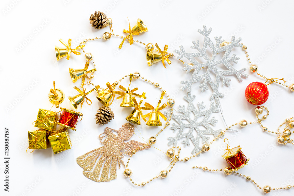 Set of decoration for Christmas and New year (Snow flake, Bell,