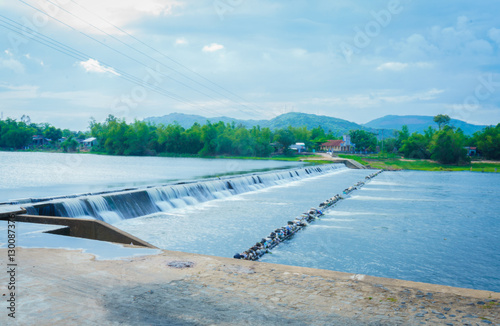 Water over TamGiang Dam. photo