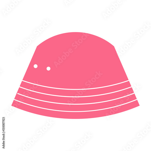Pink bucket hat. Vector illustration.