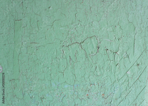 Принти на полотні Green old painted cracky wooden background