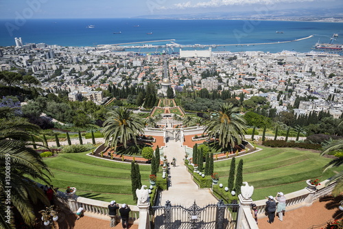 View over the Bahai Gardens, Haifa, Israel  photo