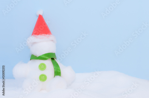 snowman blue background christmas day