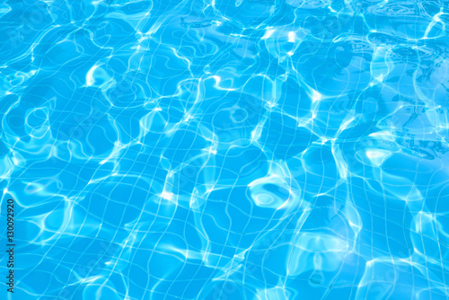 Blue water surface and ripple wave in pool