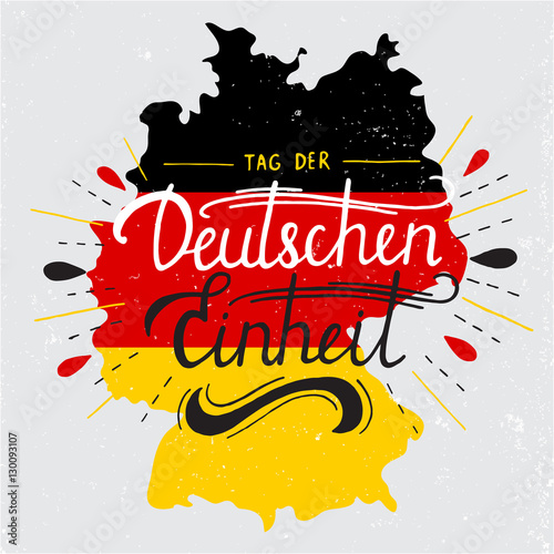 Day of German unity lettering. Tag der deutschen Einheit. photo