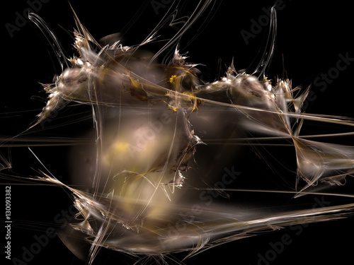 Fractal pattern of  abstract splash with spray  on  black background