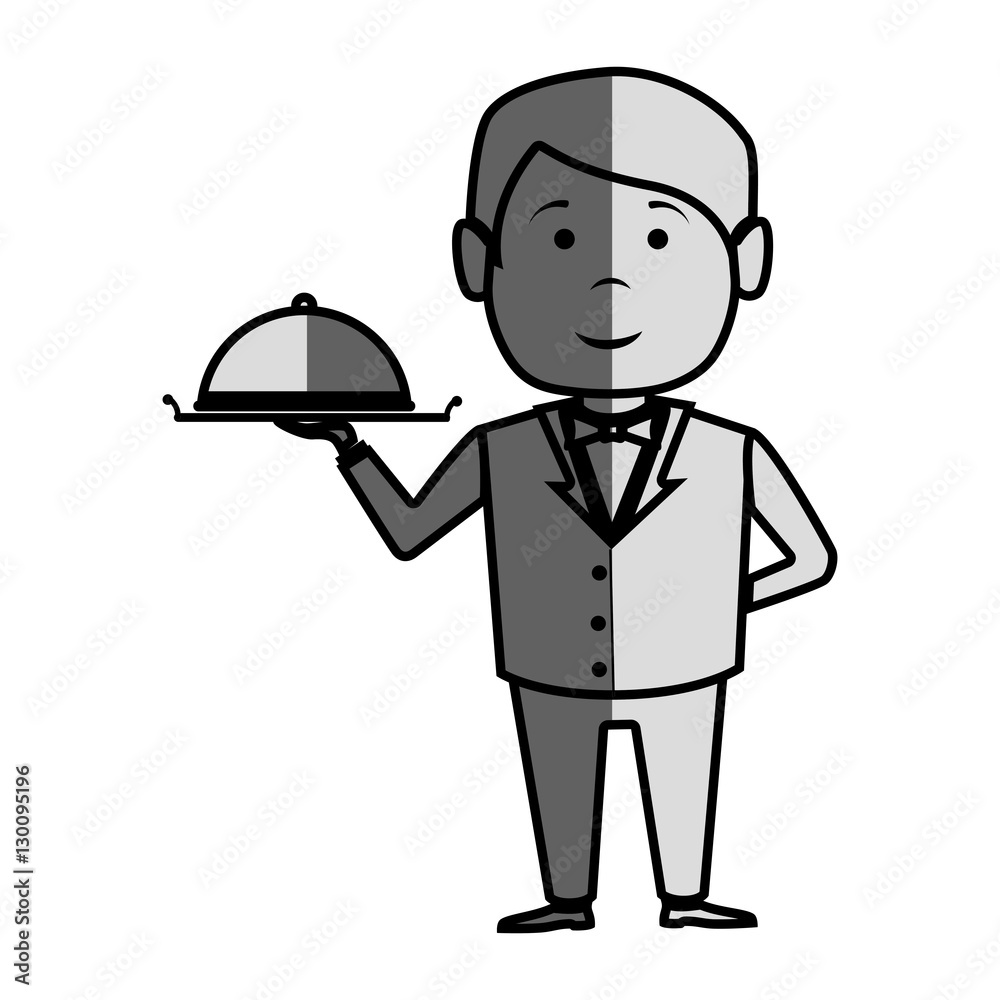 waiter hotel service isolated icon vector illustration design