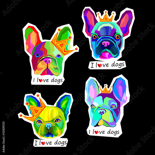 dog vector breed cute pet animal bulldog