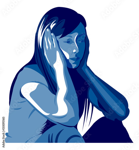 Donna depressione, maltrattamento, picchiare, ragazza, bambina, violenza sulle donne