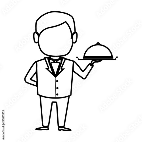 waiter hotel service isolated icon vector illustration design