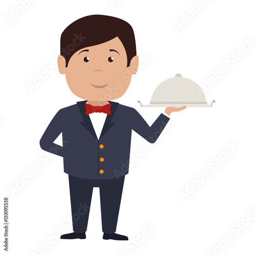 waiter hotel service isolated icon vector illustration design