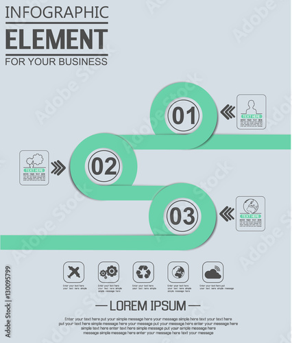 ELEMENT FOR INFOGRAPHIC  TEMPLATE GEOMETRIC FIGURE OVERLAPPING CIRCLES NINTH EDITION GREEN
