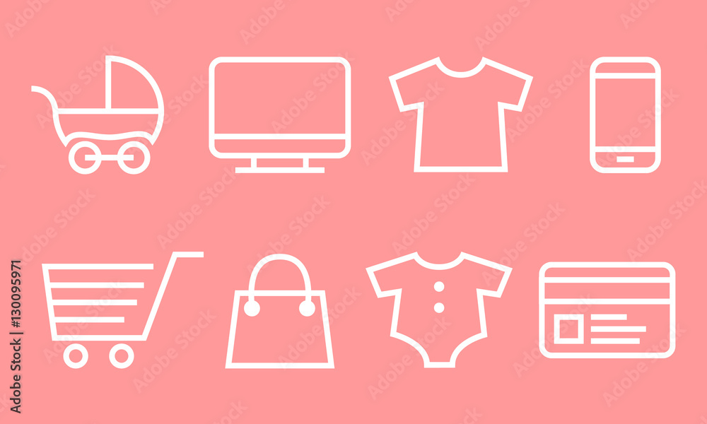 shopping web icons set shopping web icons set