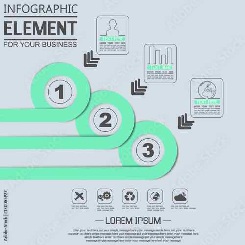 ELEMENT FOR INFOGRAPHIC  TEMPLATE GEOMETRIC FIGURE OVERLAPPING CIRCLES SECOND EDITION GREEN