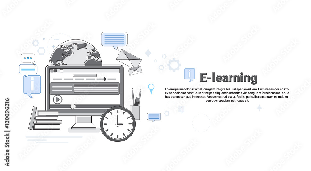 Learn Online Web Education Banner Vector Illustration Learn Online Web Education Banner Vector Illustration