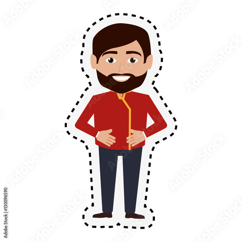 bellboy character hotel service icon vector illustration design