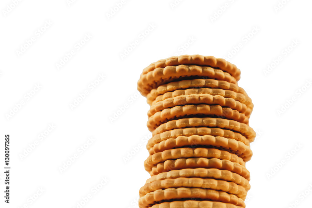 A stack of cookies isolated on white background A stack of cookies isolated on white background