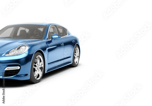 CG 3d render of generic luxury sport car isolated on a white background. Graphic illustration
