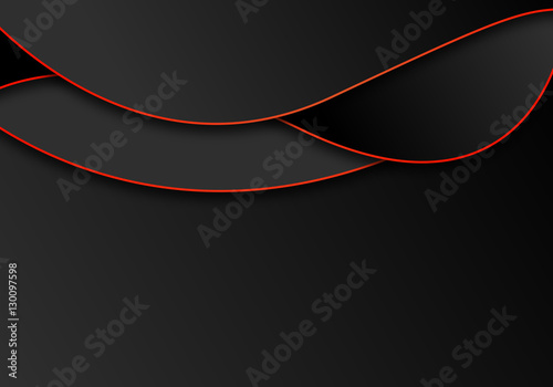 abstract black red wave line
