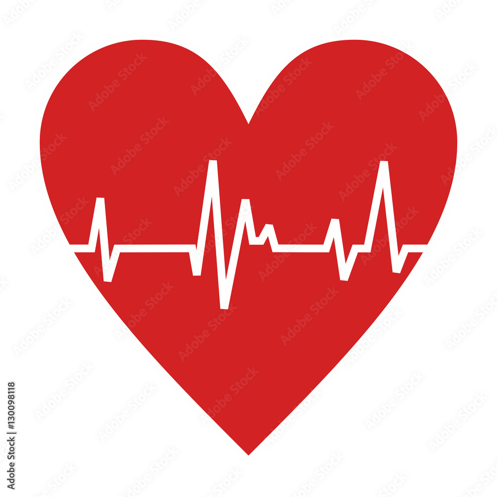 Cardiogram in a heart isolated on white background Cardiogram in a heart isolated on white background
