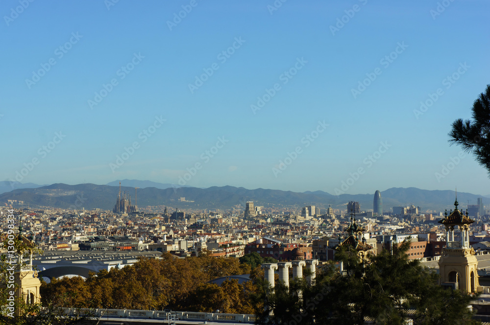 Panorama of Barcelona from Montjuic