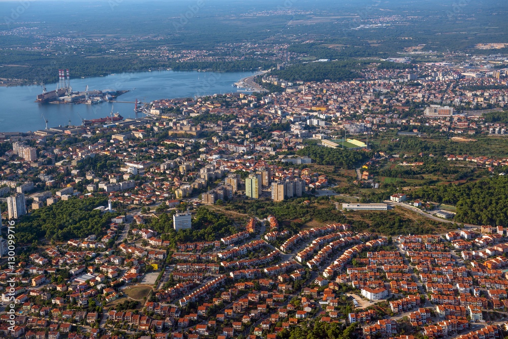City of Pula, croatia, aerial view